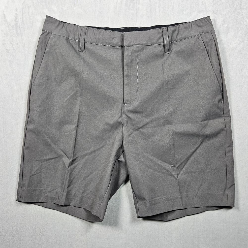 BYLT Executive Shorts Mens 34 Grey Performance 7" Inseam Anti-Wrinkle Tapered
